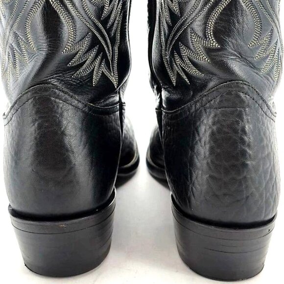Nocona Boots Men's 14AAA Narrow Bullhide Black Leather Cowboy Western Boots - Picture 8 of 14